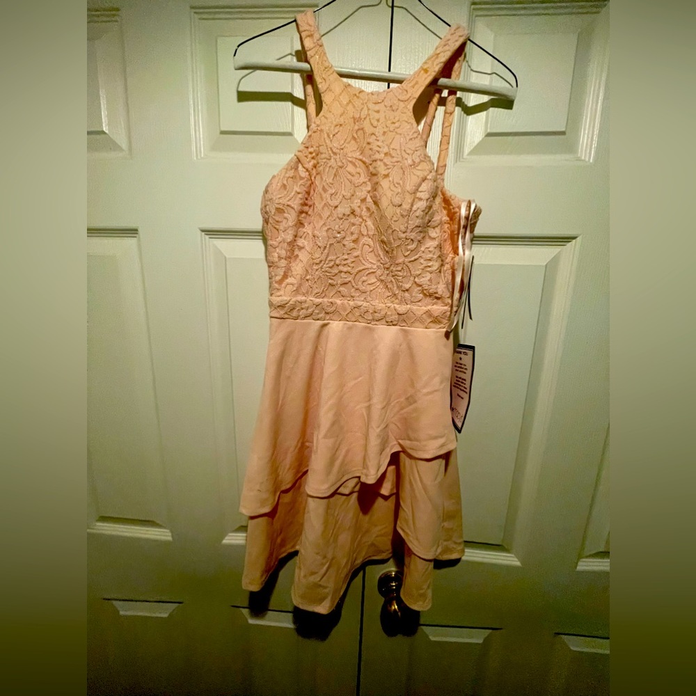 City Studio mini skater flair dress with lace bodice sparkly size 5